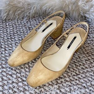 Zara nude heeled slingbacks